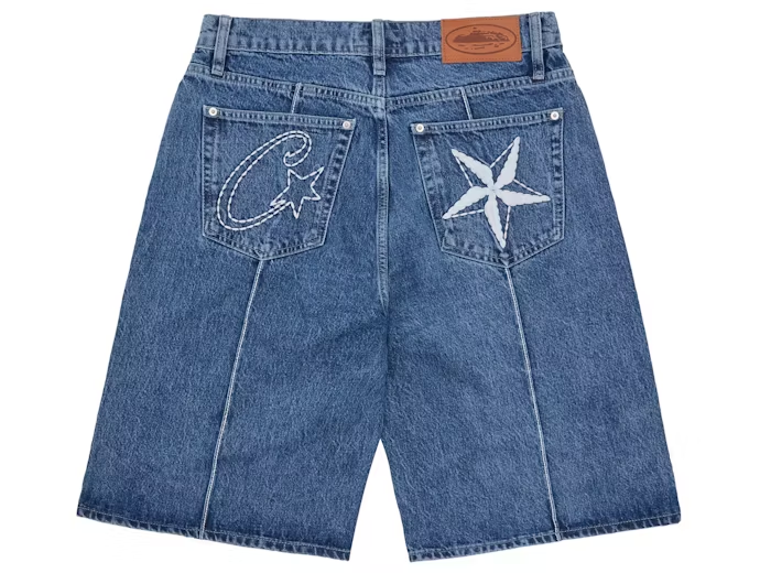 Corteiz C-Star Denim Jorts Faded Blue