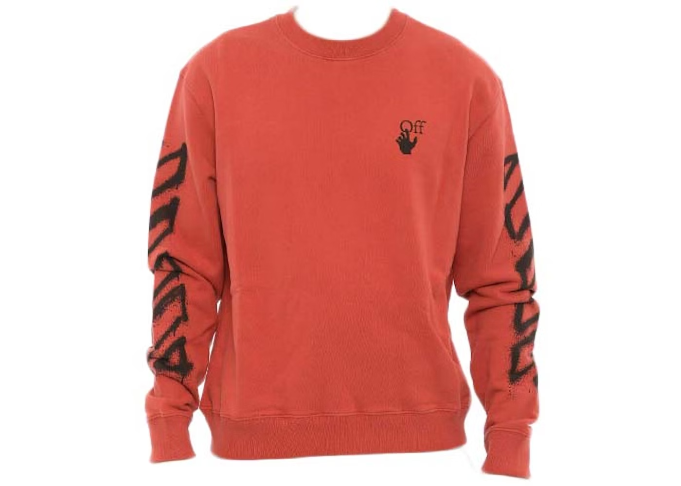 OFF-WHITE Spray Marker Slim Crewneck Red