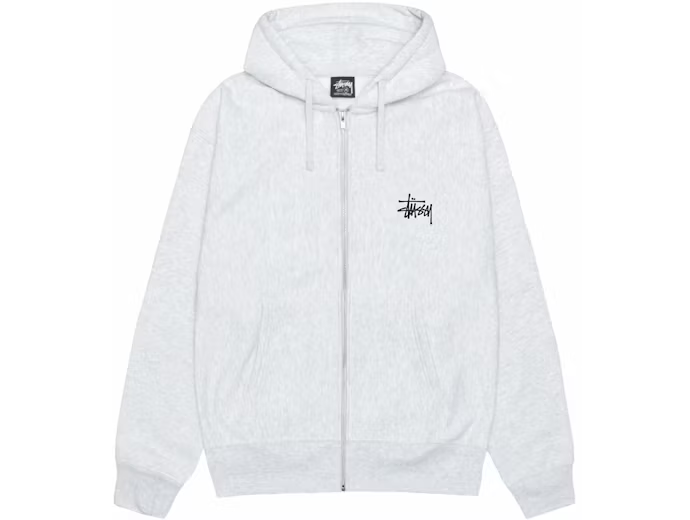 Stussy Basic Stussy Zip Hoodie Ash Heather