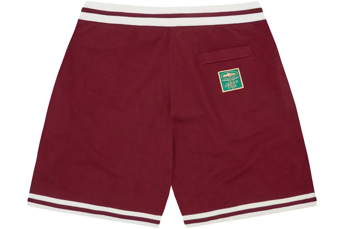 Corteiz Deala Knit Shorts Burgundy