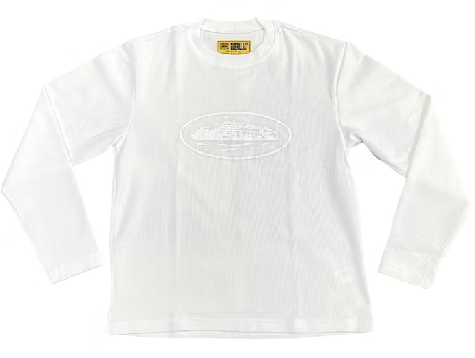 Corteiz Alcatraz Waffle Longsleeve White