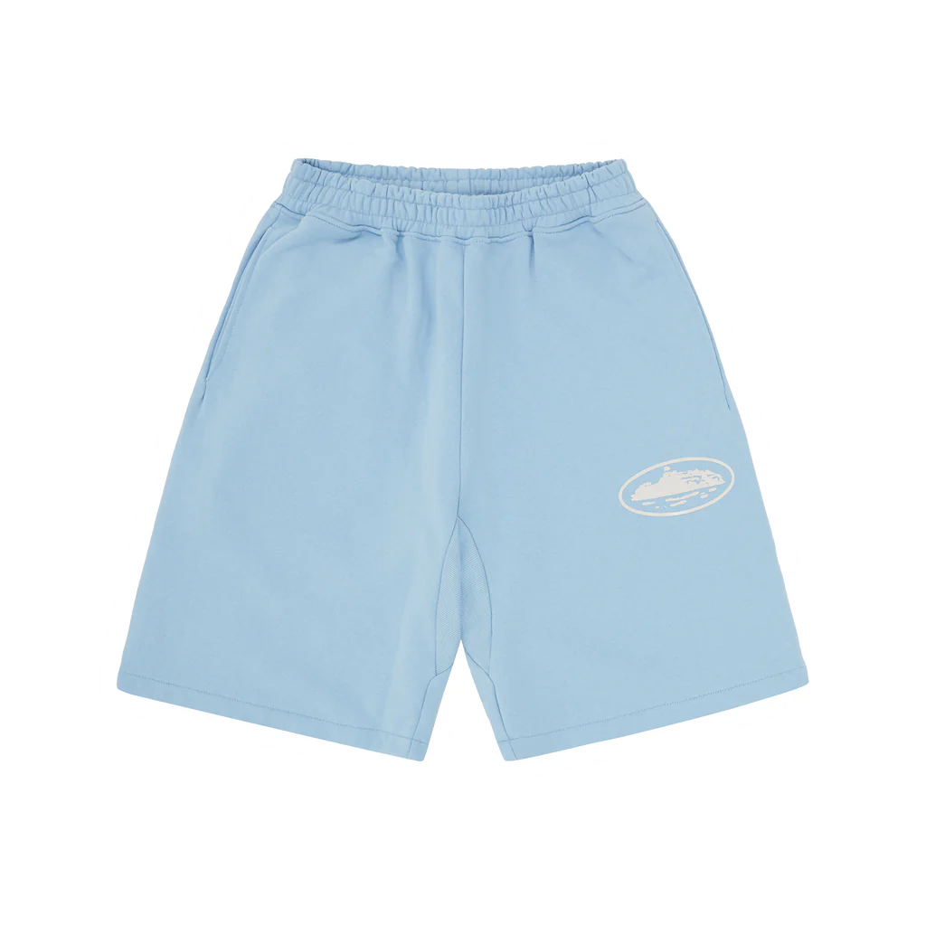 Cortiez Island Puff Print Sweatshort Baby Blue