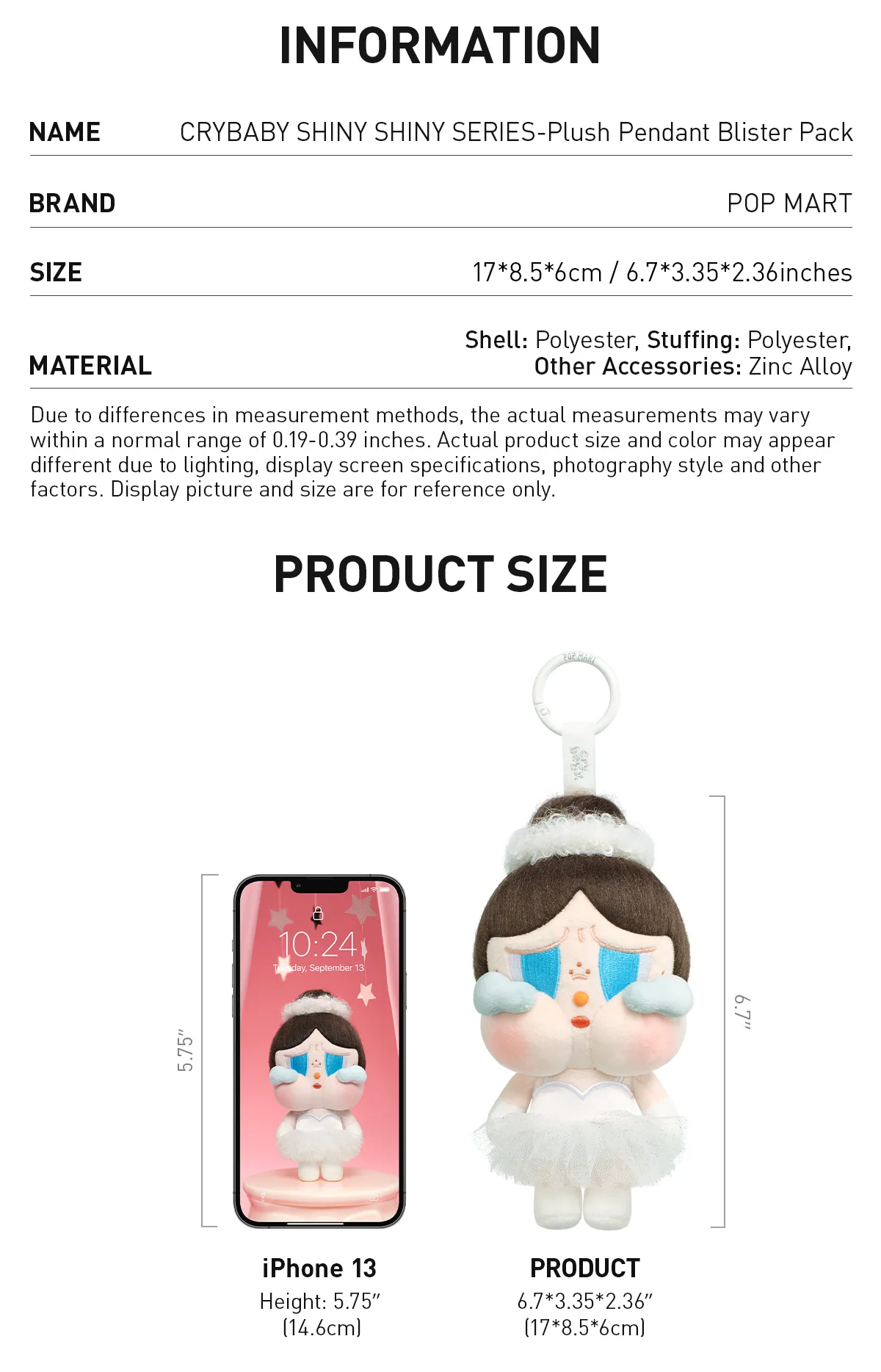 Pop Mart CRYBABY SHINY SHINY Series Plush Blister Pack Pendant