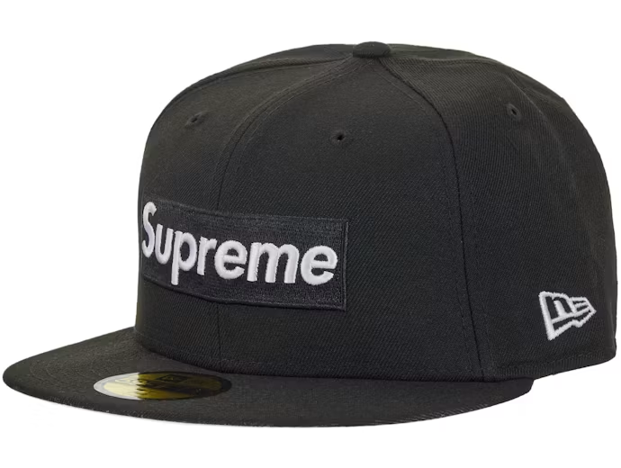 Supreme Rings Box Logo New Era 59Fifty Fitted Hat Black 7 1/8