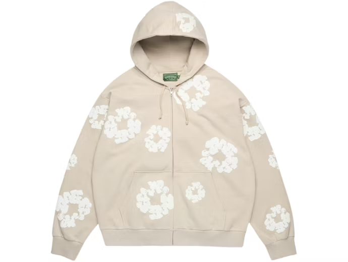 Denim Tears Cotton Wreath Zip Hoodie Cream