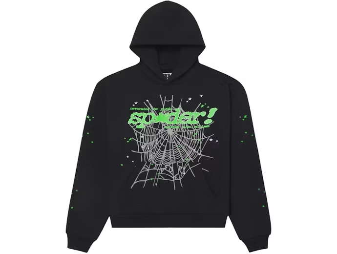 Sp5der Punk V2 Hoodie Black Green