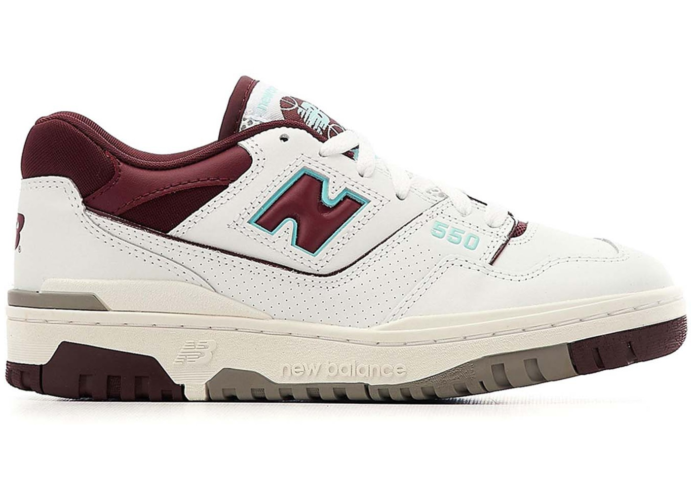 New Balance 550 Burgundy Cyan