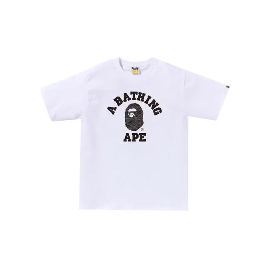 BAPE Layered Line Camo College Tee White/Black