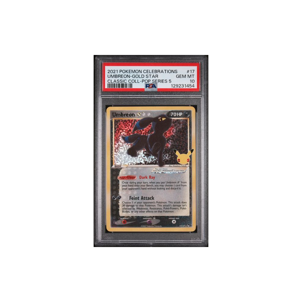 Pokémon TCG PSA 10 2021 SWSH Celebrations #17 Umbreon Gold Star 🇬🇧 #129231454