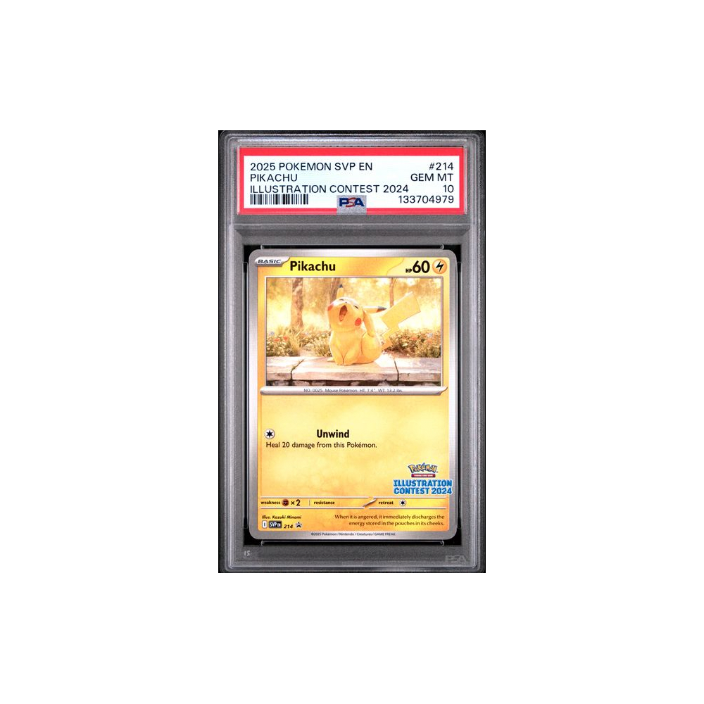 Pokémon TCG PSA 10 2025 SVP BSPromo #214 PIKACHU Illustration Contest 2024 🇬🇧 #133704979