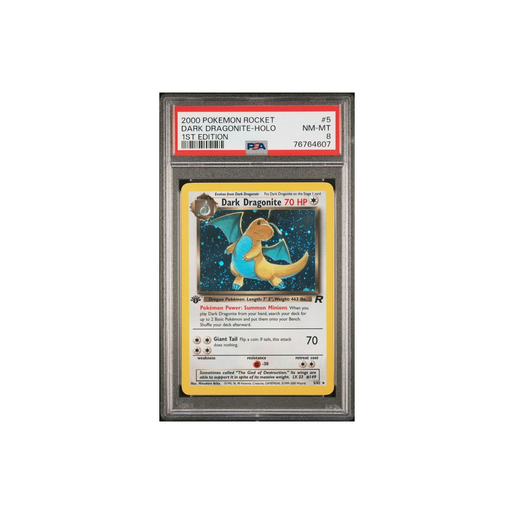 Pokémon TCG PSA 8 2000 Team Rocket #5 Dark Dragonite Holo 1st Edition 🇬🇧 #76764607