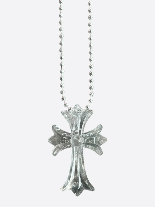 Chrome Hearts Transparent Silichrome Cross Necklace