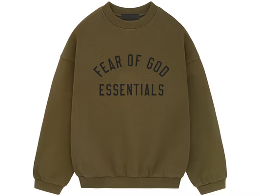 Fear of God Essentials Fleece Crewneck Olive