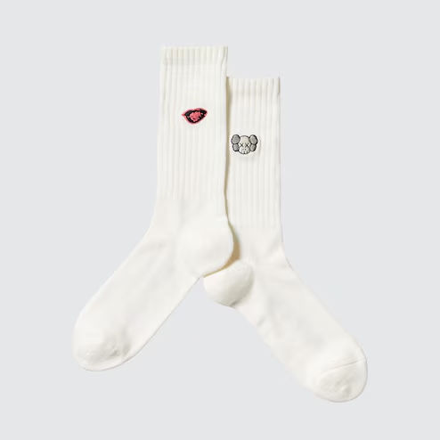 KAWS x Uniqlo UT Socks White Skull