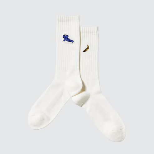 KAWS x Uniqlo UT Socks White Banana