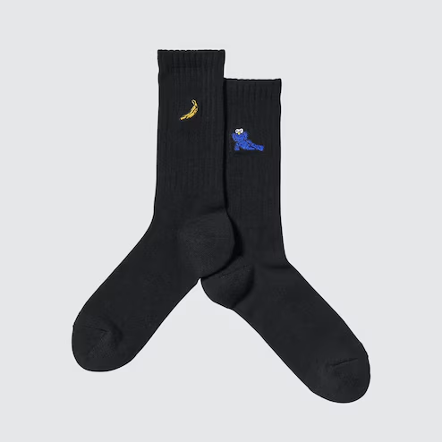 KAWS x Uniqlo UT Socks Black Blue Toy