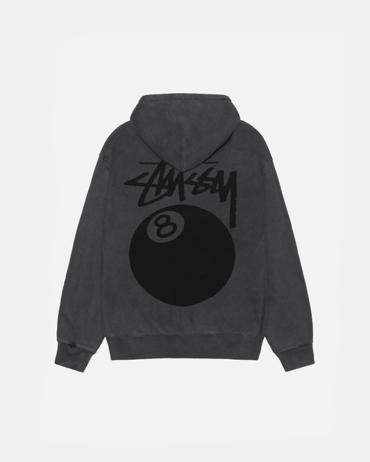 Stussy 8 Ball Pigment Dyed Hoodie Black2