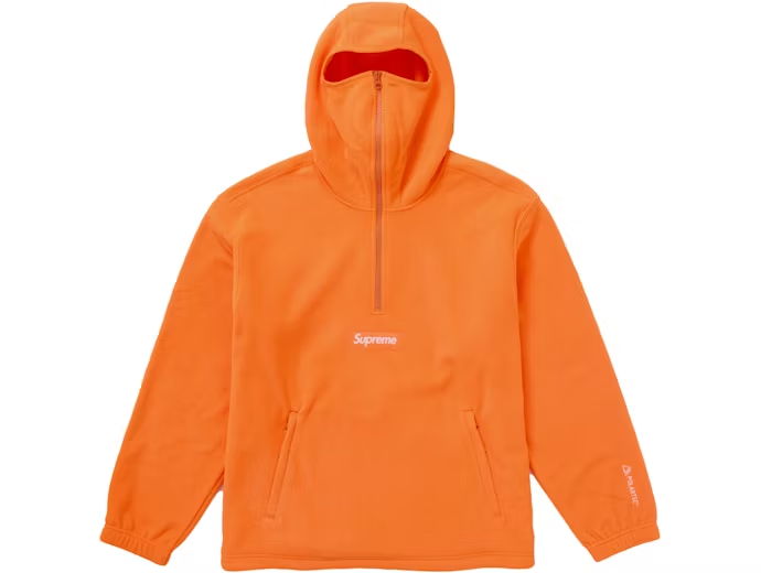 Supreme Polartec Facemask Half Zip Hooded Sweatshirt (FW24) Orange