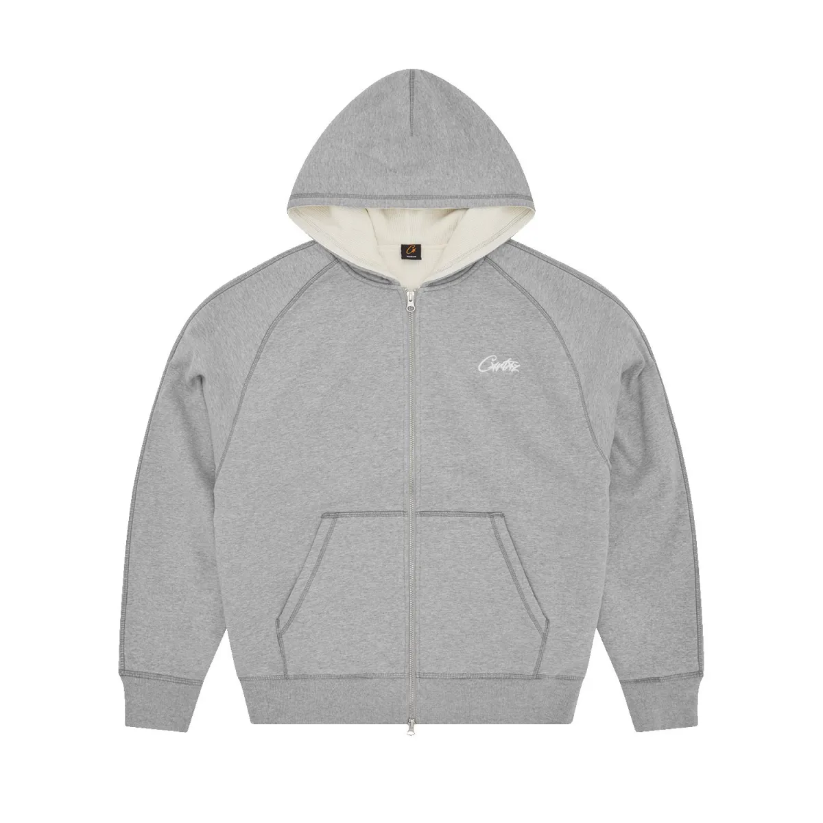 Corteiz HMP Thermal Zip Hoodie Heather Grey