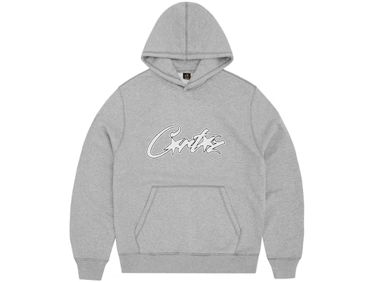 Corteiz Satin Allstarz Applique Hoodie Grey