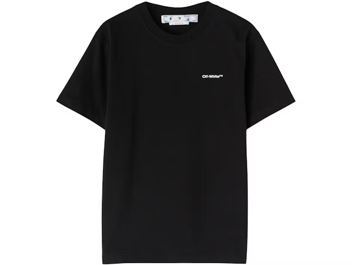 OFF-WHITE Wave Outline Diag Slim S/S Tee Black/White