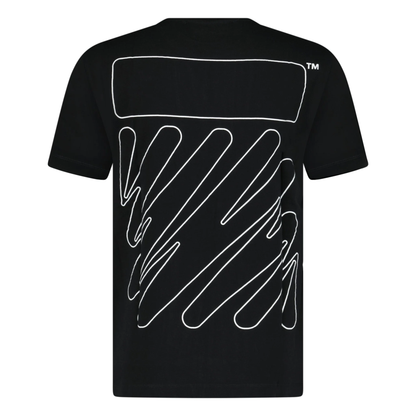 OFF-WHITE Wave Outline Diag Slim S/S Tee Black/White