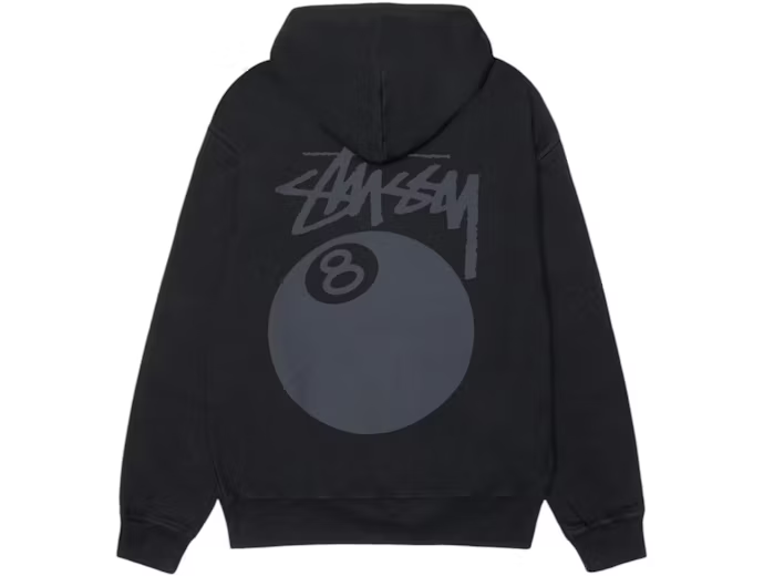 Stussy 8 Ball Pigment Dyed Hoodie Black