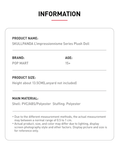 Pop Mart L'impressionnisme θSKULLPANDA Series Plush Doll Sealed Case (9 Blind Box)