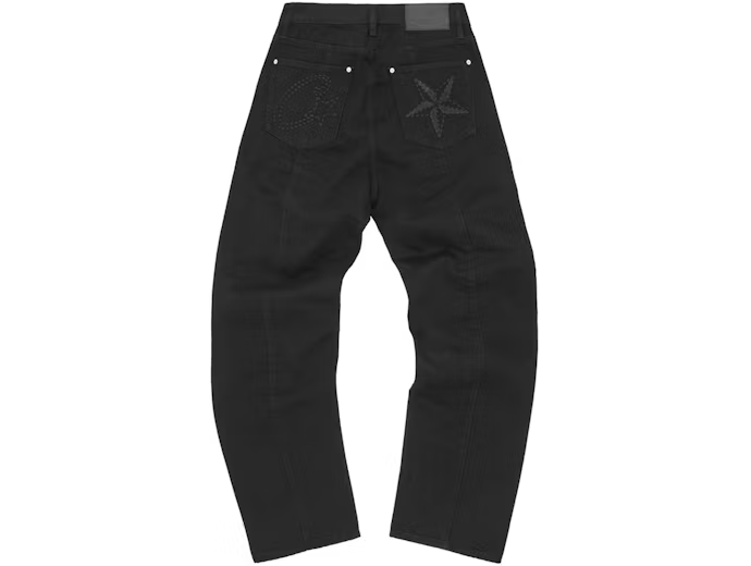 Corteiz C-Star Stitch-Down Jeans Triple Black