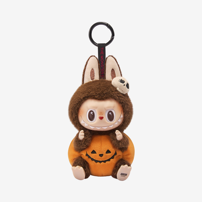 Pop Mart Labubu Happy Halloween Party Series-Sitting Pumpkin Vinyl Plush Pendant