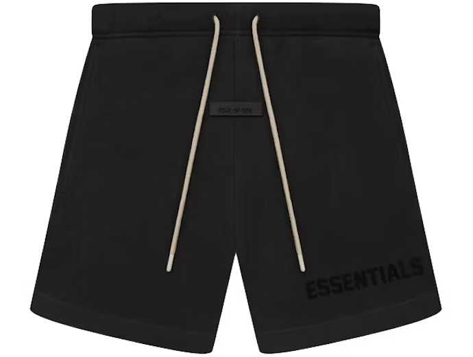 Fear of God Essentials Cream Drawstring Sweatshort Jet Black