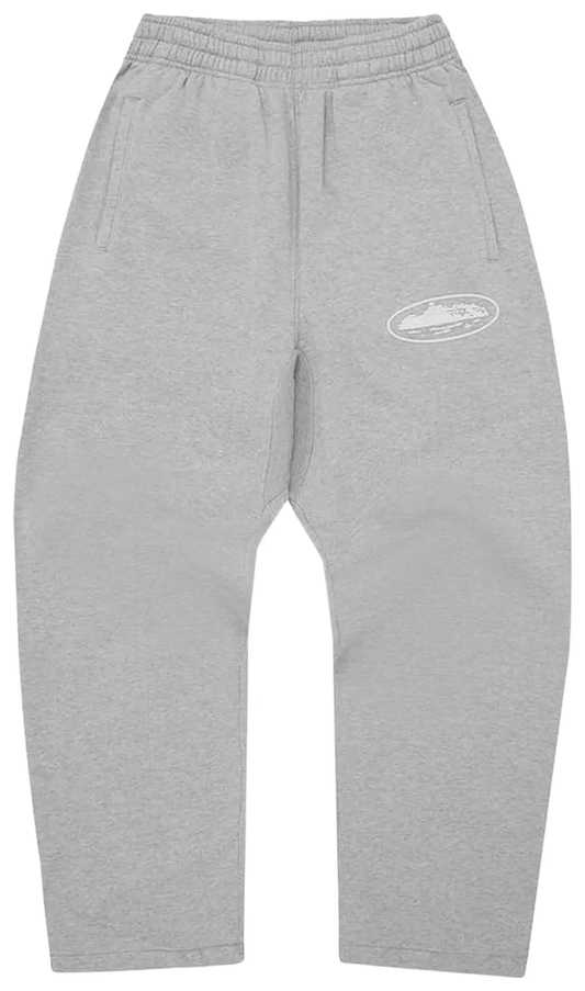 Corteiz Island Puff Print Open Hem Pant Heather Grey