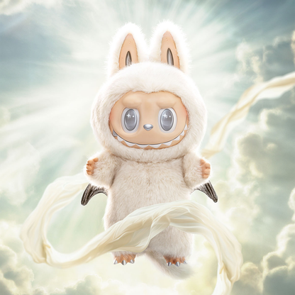 Pop Mart The Monsters Labubu Zimomo Angel in Clouds Figure + Tote Bag