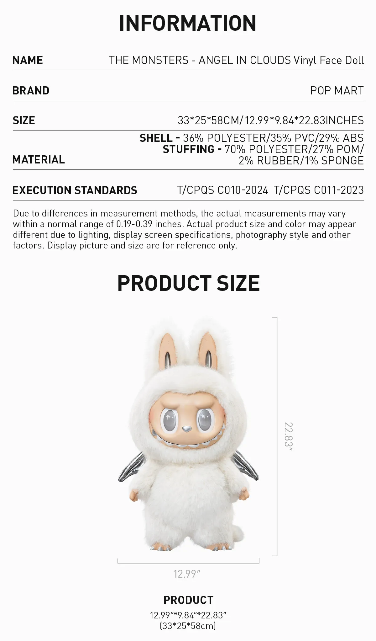 Pop Mart The Monsters Labubu Zimomo Angel in Clouds Figure + Tote Bag