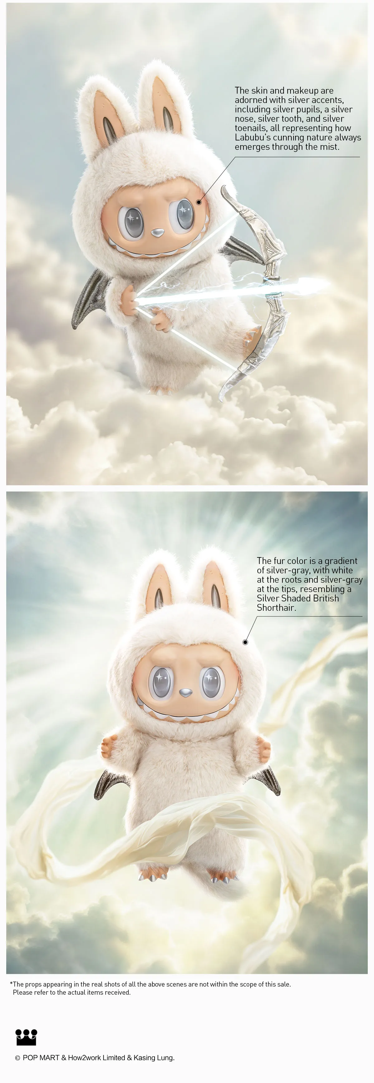 Pop Mart The Monsters Labubu Zimomo Angel in Clouds Figure + Tote Bag