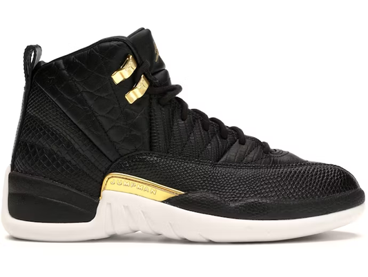 Jordan 12 Retro Black Metallic Gold White (Women's)