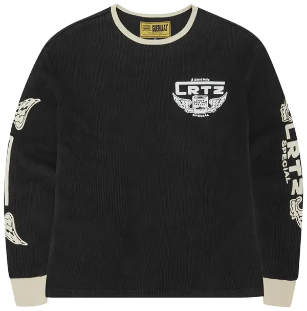 Corteiz Gasolina Waffle Long-Sleeve Black