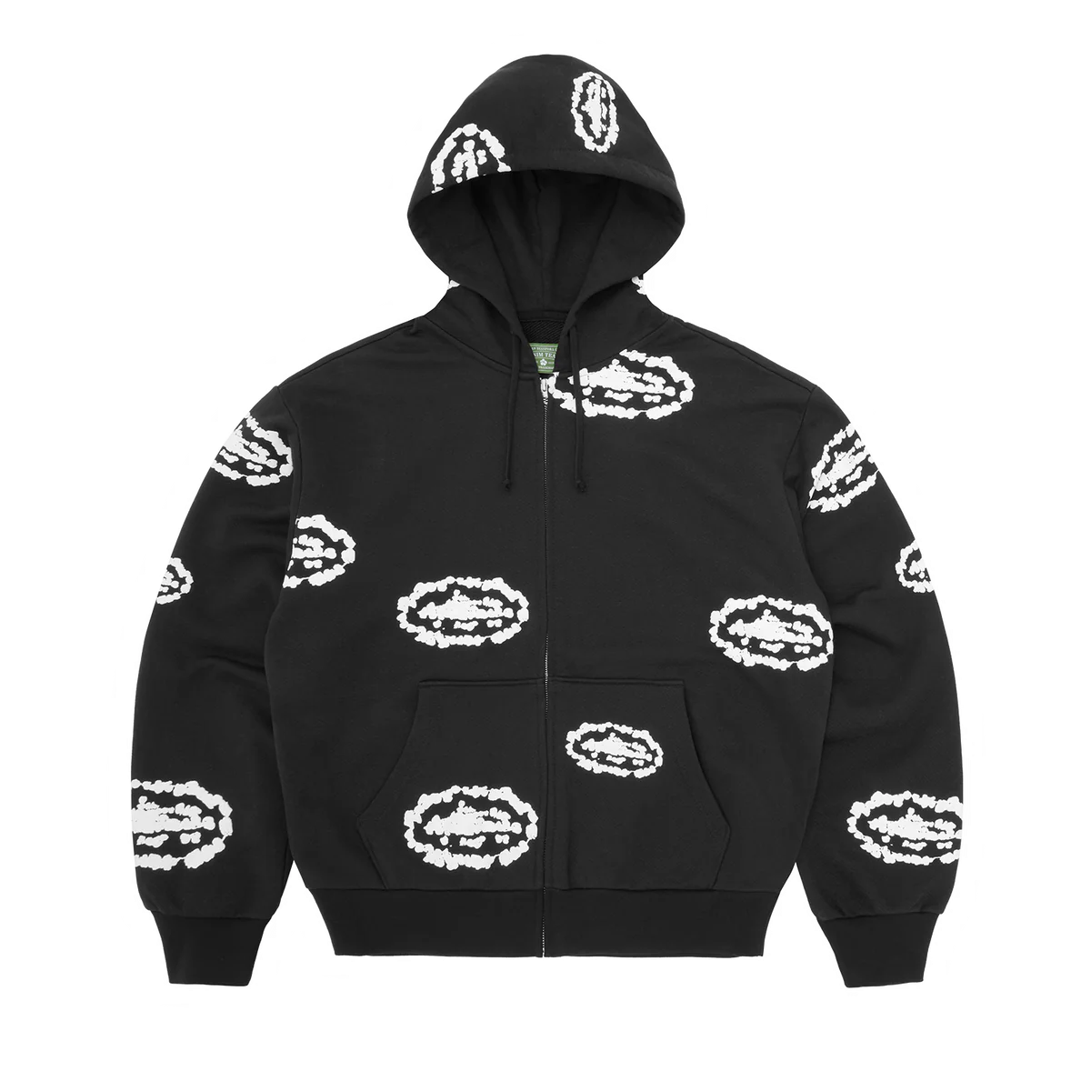 Corteiz x Denim Tears Cortears Island Wreath Zip Hoodie Black