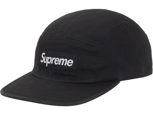 Supreme Washed Chino Twill Camp Cap (FW25) Black