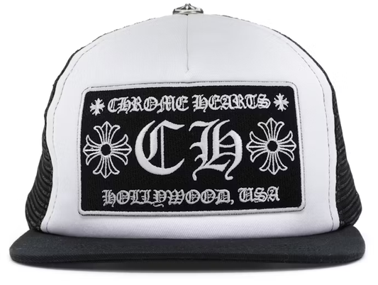 Chrome Hearts CH Hollywood Trucker Hat Black/White