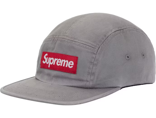 Supreme Washed Chino Twill Camp Cap (SS26) Grey