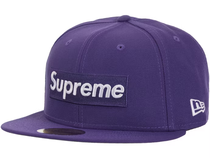 Supreme MLB Teams Box Logo New Era 59Fifty Cap Purple 7 3/8