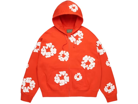 Denim Tears Cotton Wreath Zip Hoodie Dark Orange