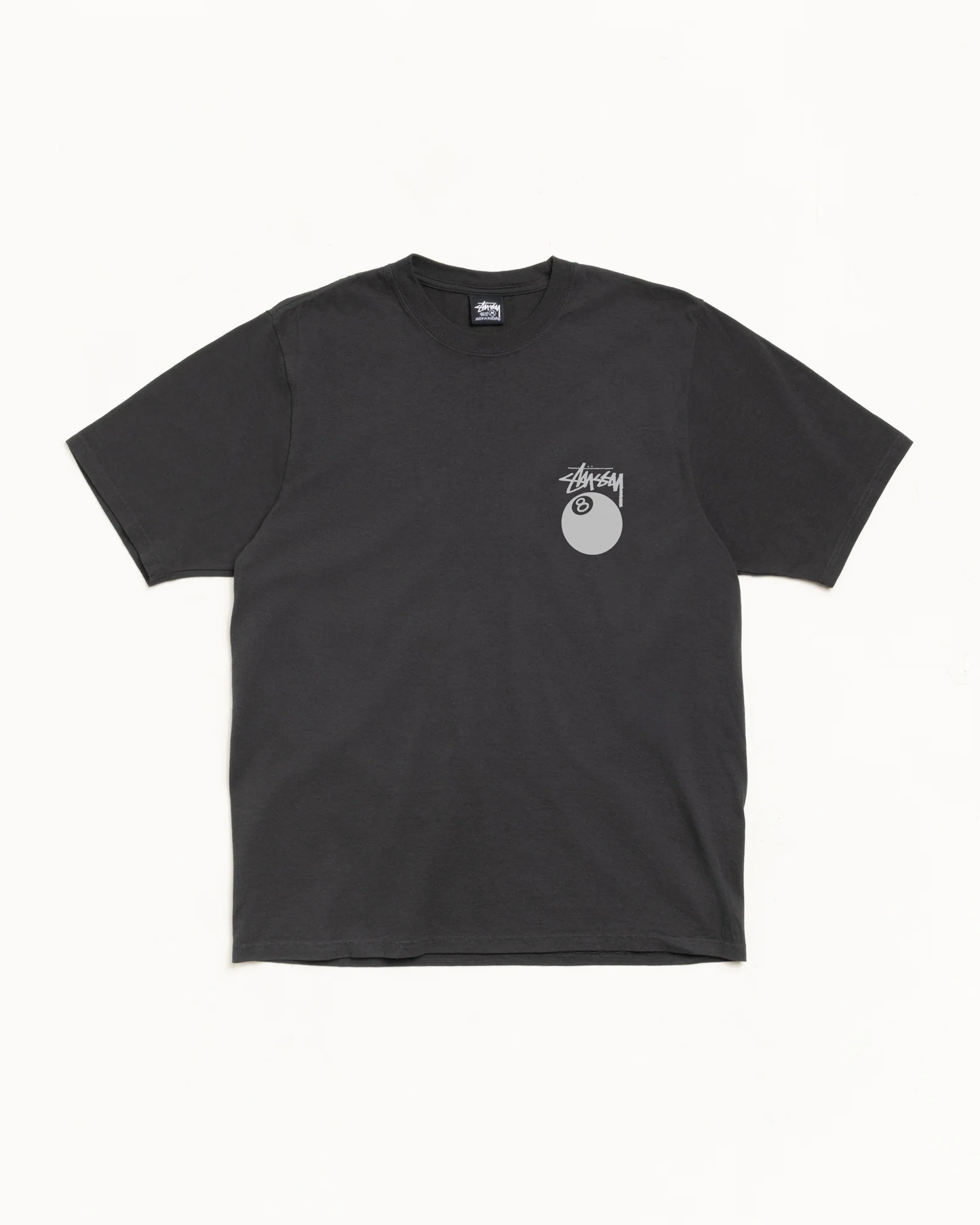 Stussy 8 Ball Tee Pigment Dyed Faded Black