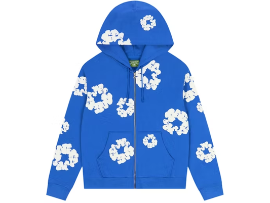 Denim Tears Cotton Wreath Zip Hoodie Blue