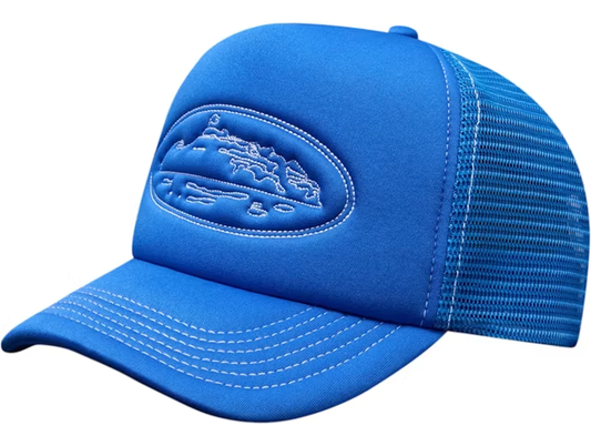 Corteiz Island Outline Trucker Hat Blue
