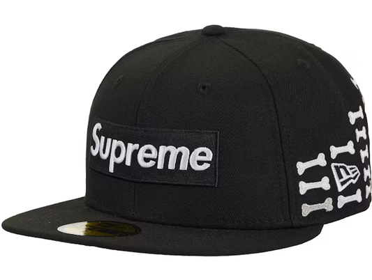 Supreme Bones Box Logo New Era 59Fifty Fitted Hat Black 7 3/4