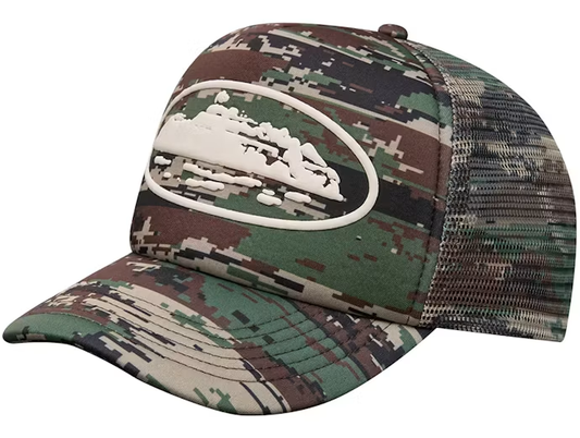 Corteiz Island Puff Print Trucker Hat Digi Camo
