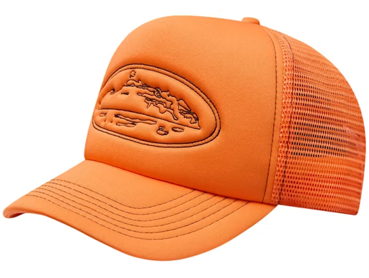Corteiz Island Outline Trucker Hat Orange