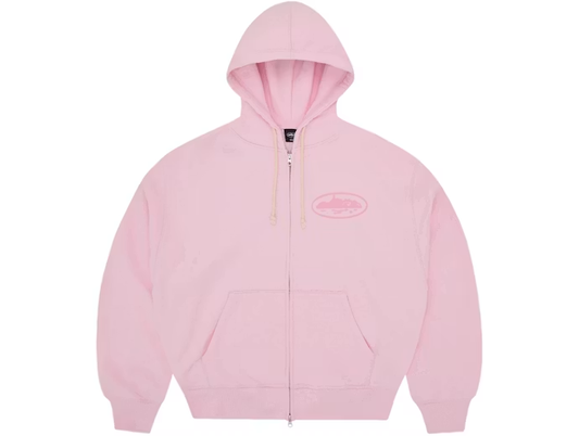 Corteiz Island Knockout Zip Hoodie Pink